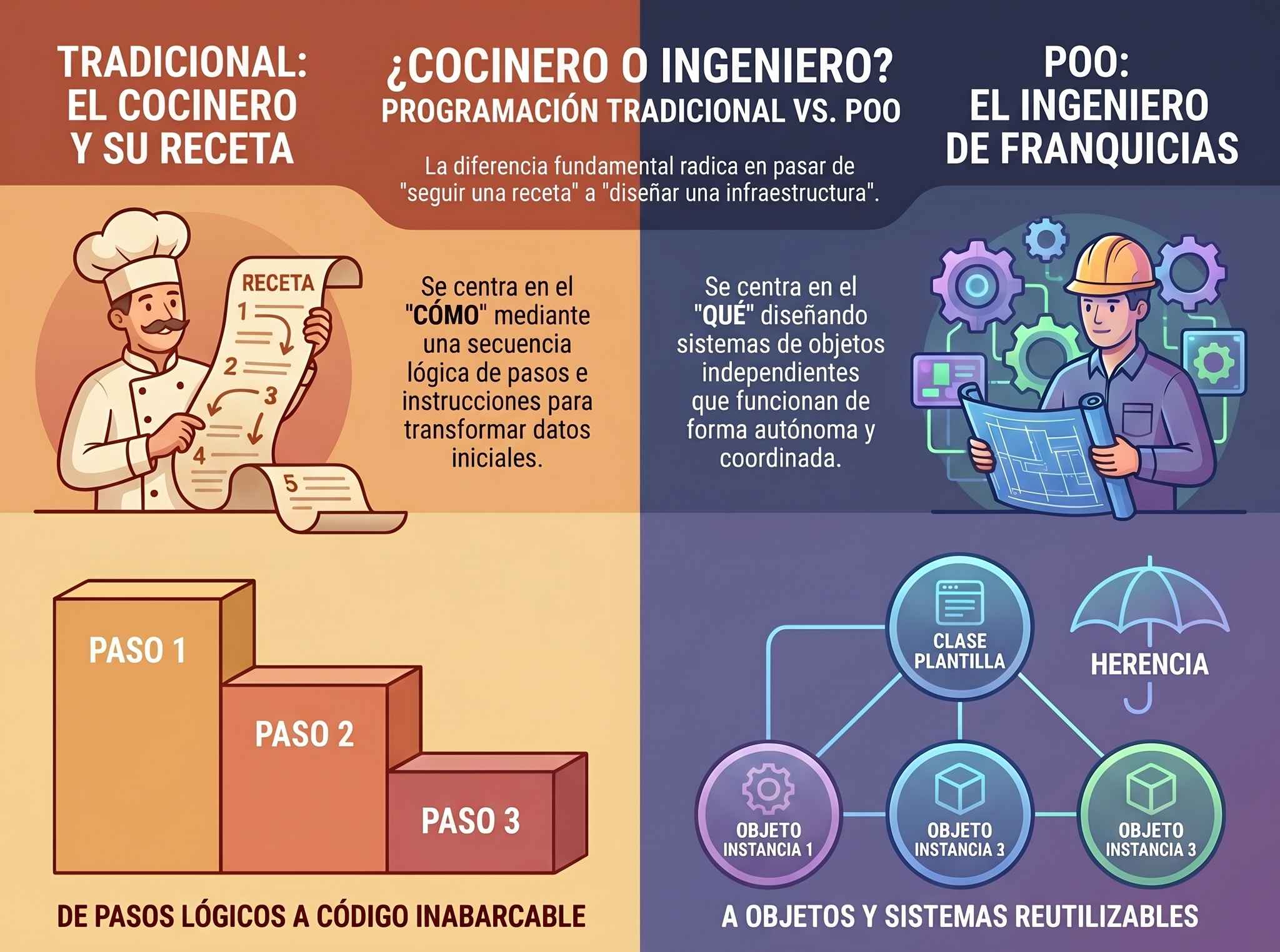 Diferencia tradicional vs POO